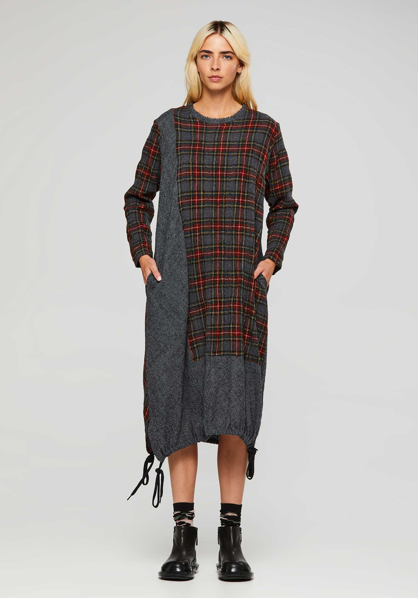 buy the latest Sub Divide Plaid Weave Dress online